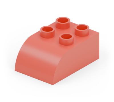 Red 2 × 3 curved brick