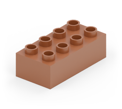 Brown 2 × 4 brick