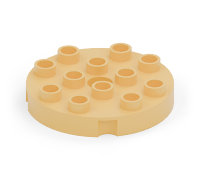 Yellow 4 × 4 round plate