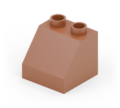 Brown 2 × 2 sloping brick