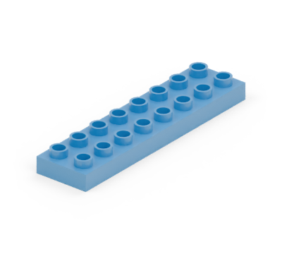 Blue 2 × 8 plate