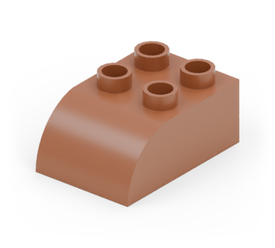 Brown 2 × 3 curved brick