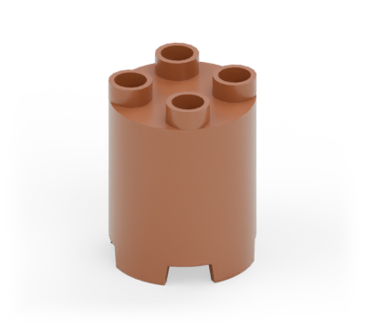 Brown 2 × 2 round tower brick