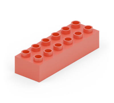 Red 2 × 6 brick