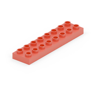Red 2 × 8 plate