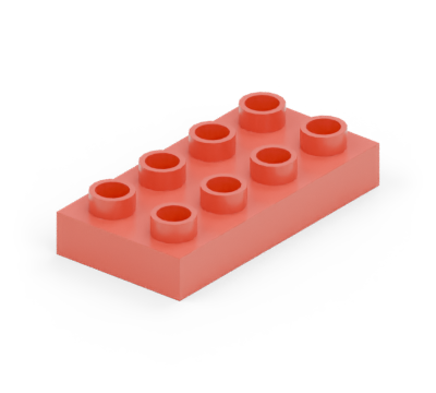 Red 2 × 4 plate