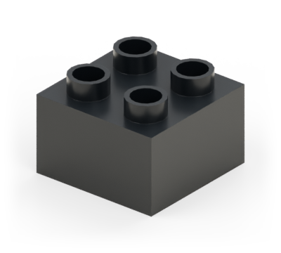 Black 2 × 2 brick