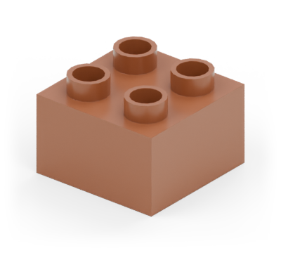 Brown 2 × 2 brick