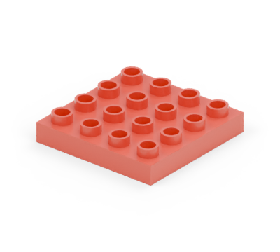 Red 4 × 4 plate