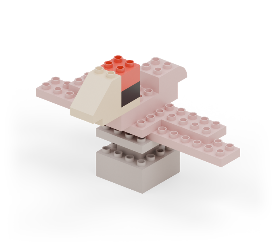 Step 10: Put a black square over the back half of the beak. Finish with a red square on top.