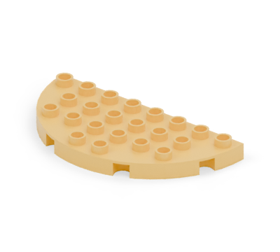 Yellow 8 × 4 semicircular plate