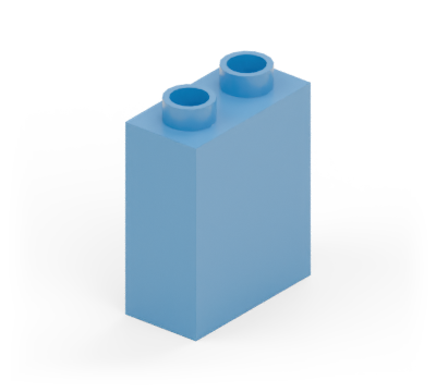 Blue 1 × 2 double-height wall brick