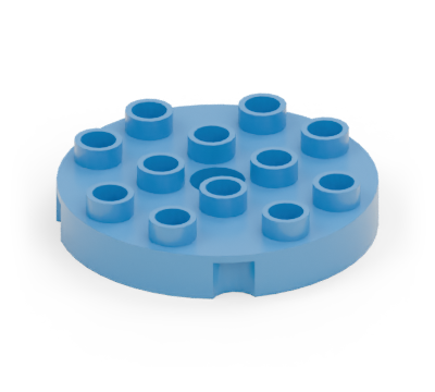 Blue 4 × 4 round plate
