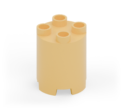 Yellow 2 × 2 round tower brick