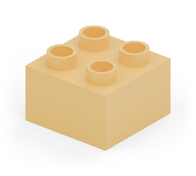Yellow 2 × 2 brick