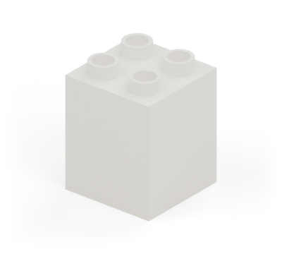 White 2 × 2 double-height brick