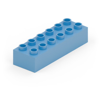Blue 2 × 6 brick