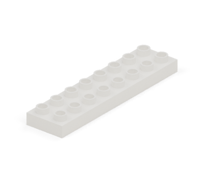 White 2 × 8 plate