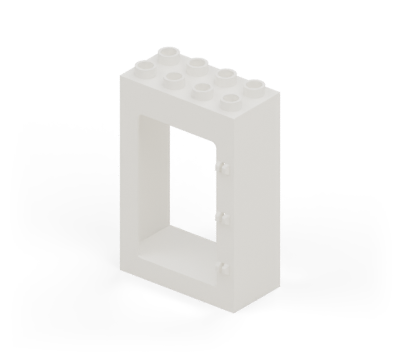 White 4 × 2 tall window frame