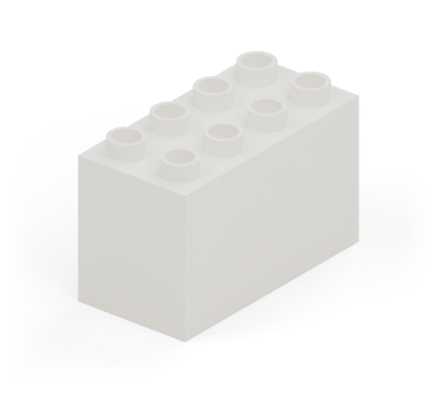 White 2 × 4 double-height brick