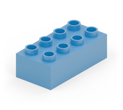 Blue 2 × 4 brick