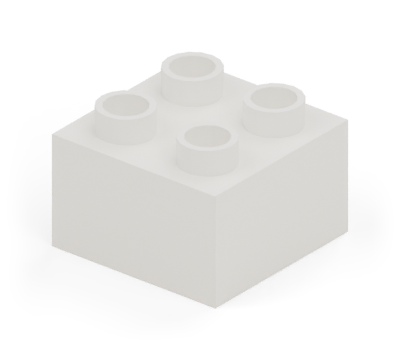 White 2 × 2 brick