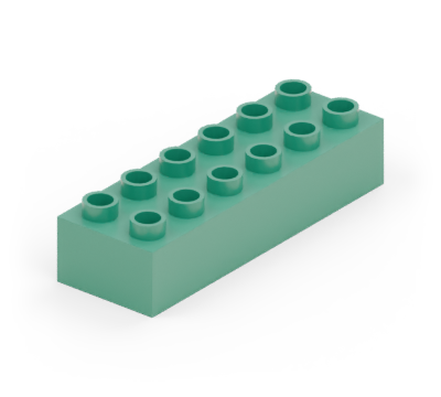 Green 2 × 6 brick