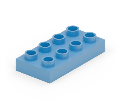 Blue 2 × 4 plate
