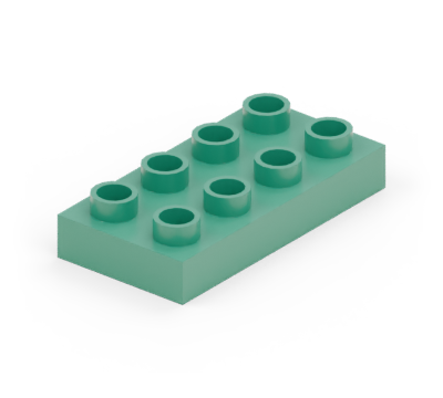 Green 2 × 4 plate