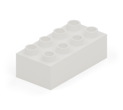 White 2 × 4 brick