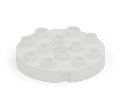 White 4 × 4 round plate