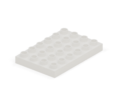 White 4 × 6 plate